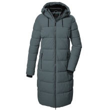 Killtec Winter Down Coat KOW 56 QLTD with Hood (breathable, windproof, water-repellent) blue-grey ladies